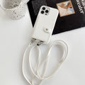 Lychee pattern card holder lanyard white