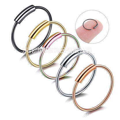 geometric stainless steel nose ring