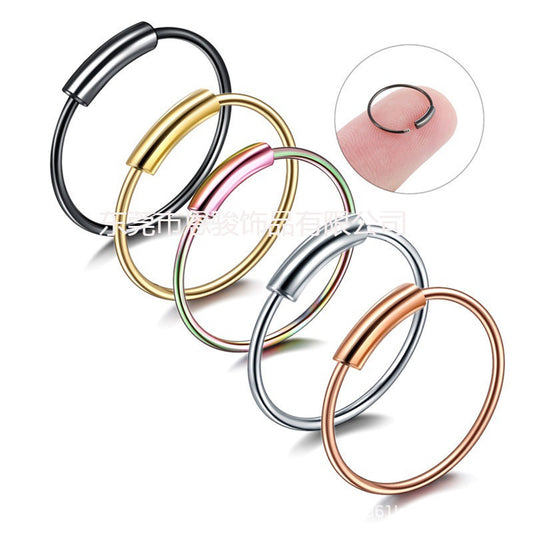 geometric stainless steel nose ring