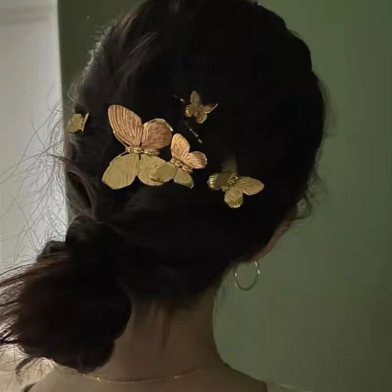 Elegant Metal Butterfly Hair Clip - Silver