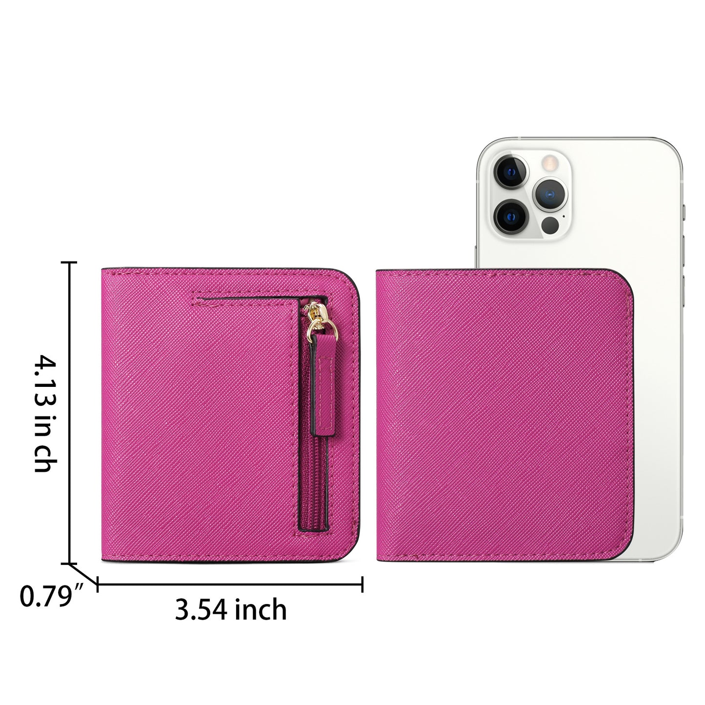 Fuchsia women's clutch wallet