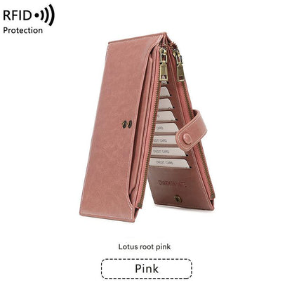 Showing dual-zipper feature of the wallet for easy access - image 10