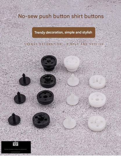 Durable plastic snap buttons for clothing repairs