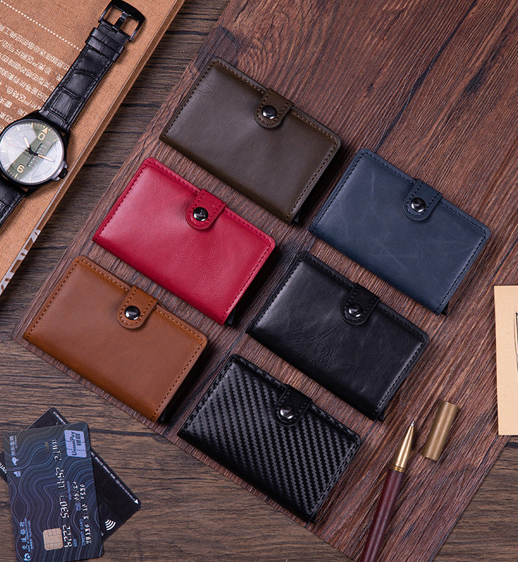 PU card holder in brown color