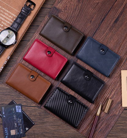 PU card holder in brown color
