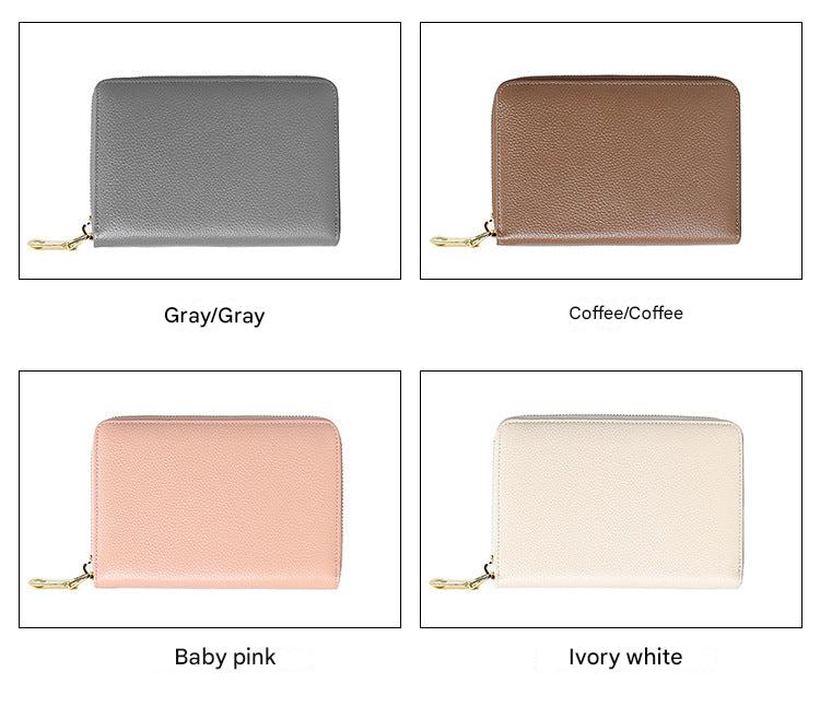 RFID blocking leather wallet in brown color