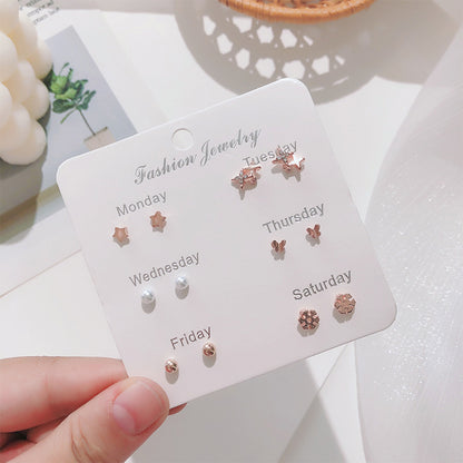 Korean pearl bow earrings image 3