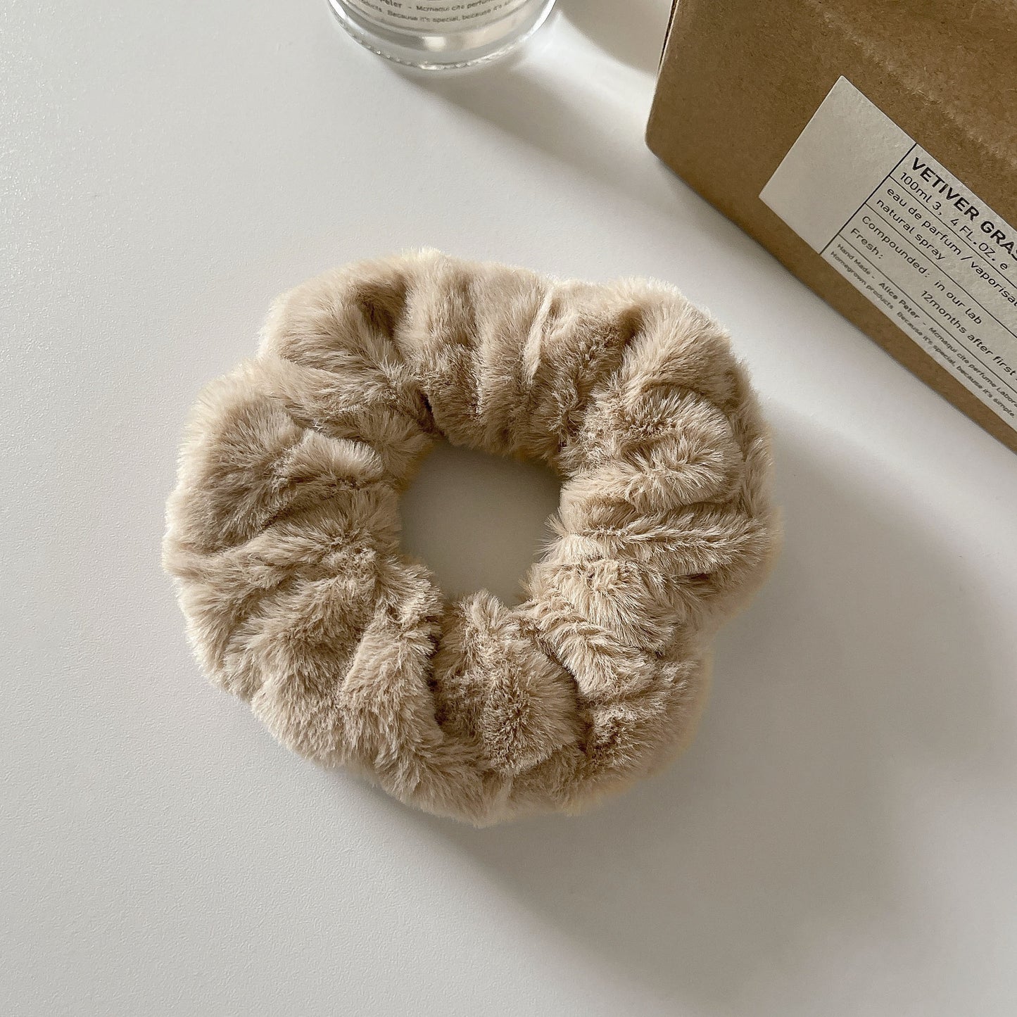 Comfortable plush hair accessory for kids in white