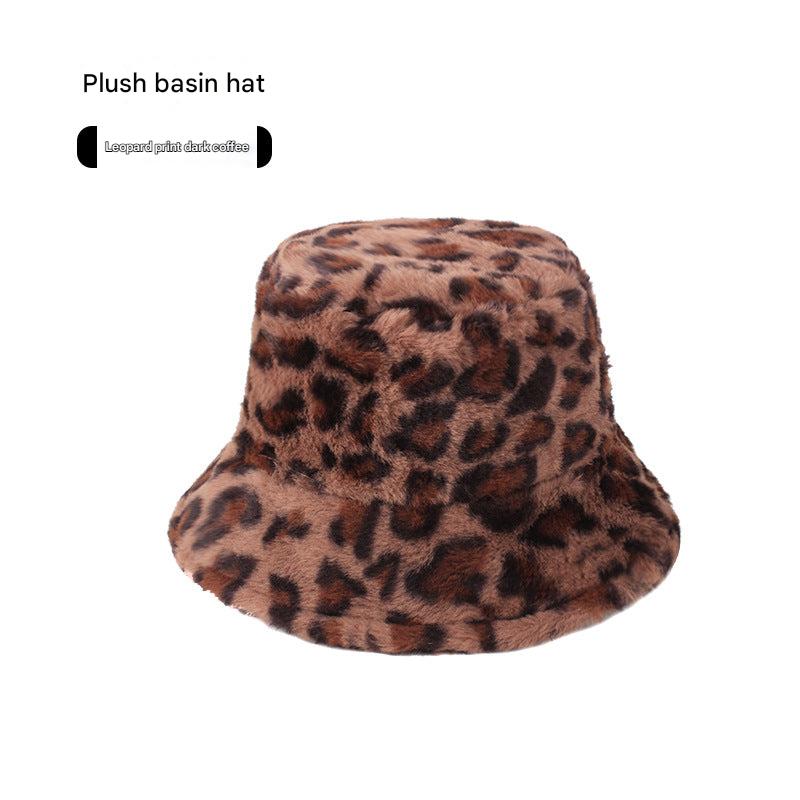 Leopard print fisherman hat front view