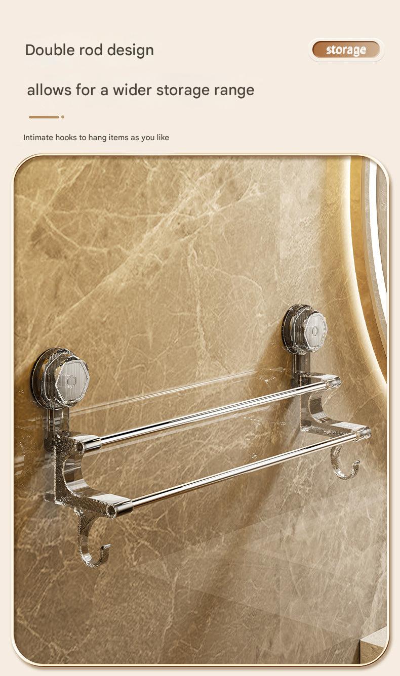 Dual-Pole Suction Towel Rack Image 3