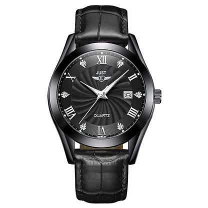 Stylish men's quartz watch with luminous dial
