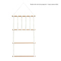 Wooden Stick Hair Clip Organizer (4 Layers 6 Strips) White (Hooks Not Included)