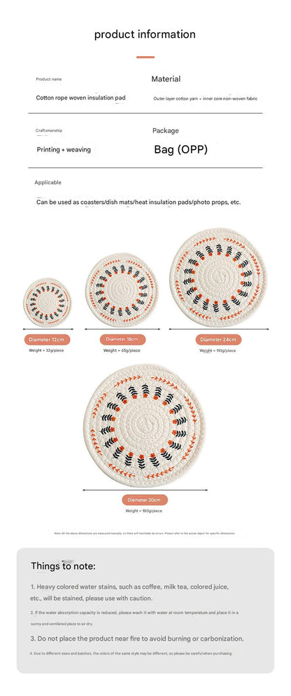 Set of heat-resistant mats for pots and bowls