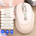 Q7 with battery display dual-mode Bluetooth wireless milk tea color (Pack of 1)