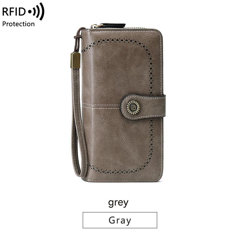 light blue zip wallet for women