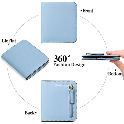 Stylish PU leather wallet in haze blue