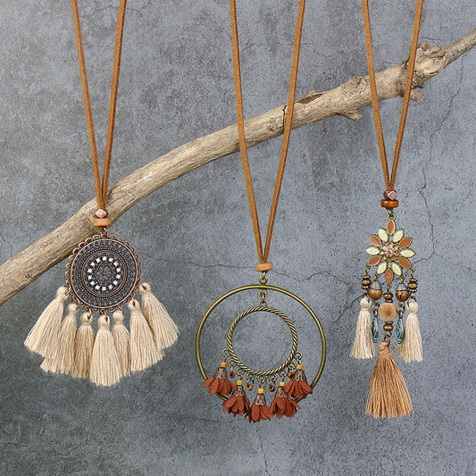 Elegant statement necklace displayed on model image 4