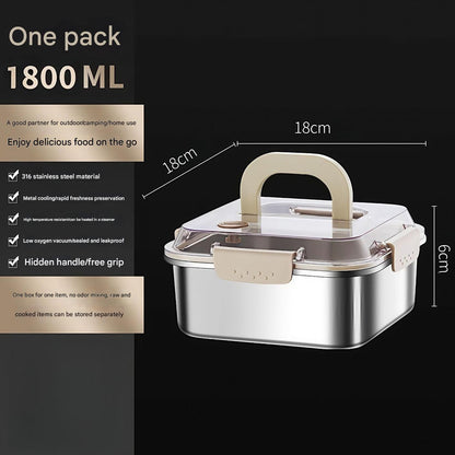 Durable stainless steel lunch box with lid