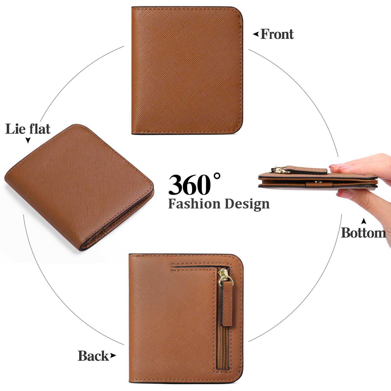 Women's slim wallet in starry black
