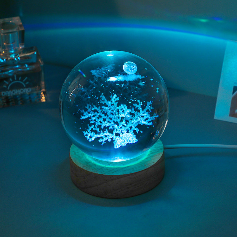 Elegant crystal ball night light glowing image 5