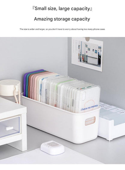 White plastic organizer for desk