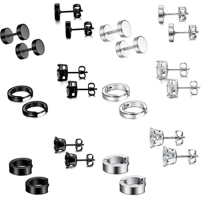 Black geometric earrings for men and women - image 5
