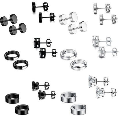 Black geometric earrings for men and women - image 5