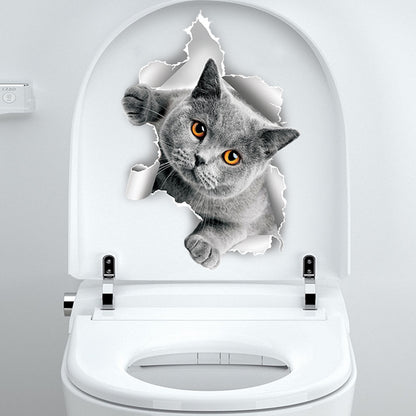 Cat toilet wall decal design 6