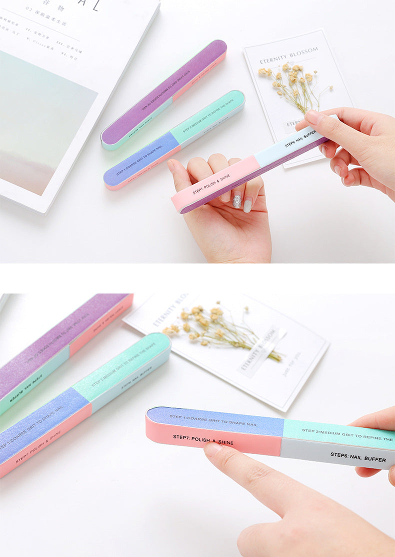 close-up of nail buffer texture and design