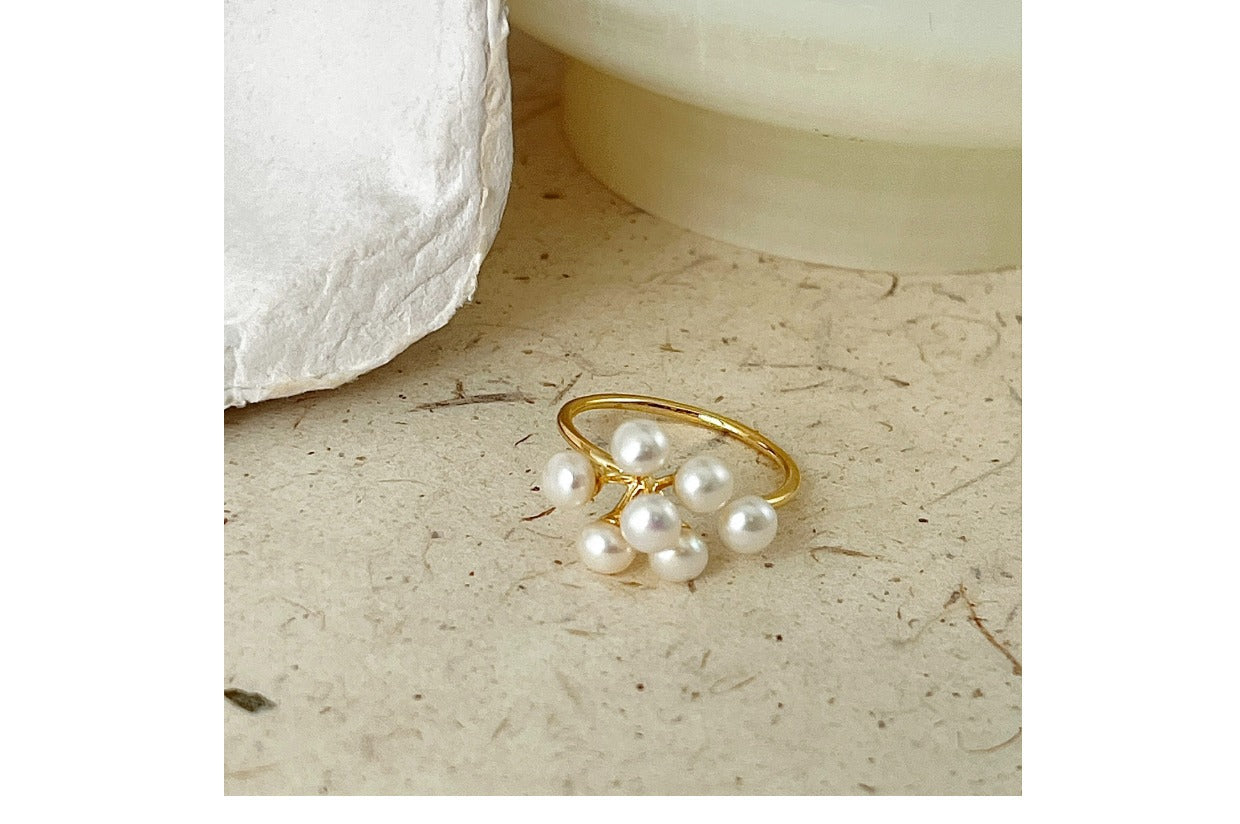 Butterfly ring with pearl for women - image 1