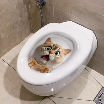3D cat toilet sticker design 4