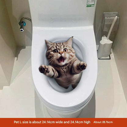 3D cat toilet sticker design 1