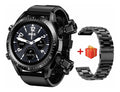 Black Resin + Black Three-Prong Steel Strap