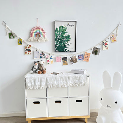 Vertical display of artwork on string with clips - image 5