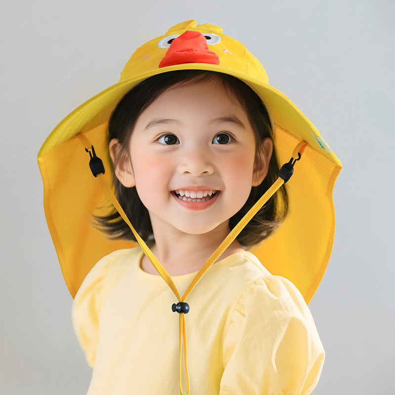 Children's yellow duck sun protection hat