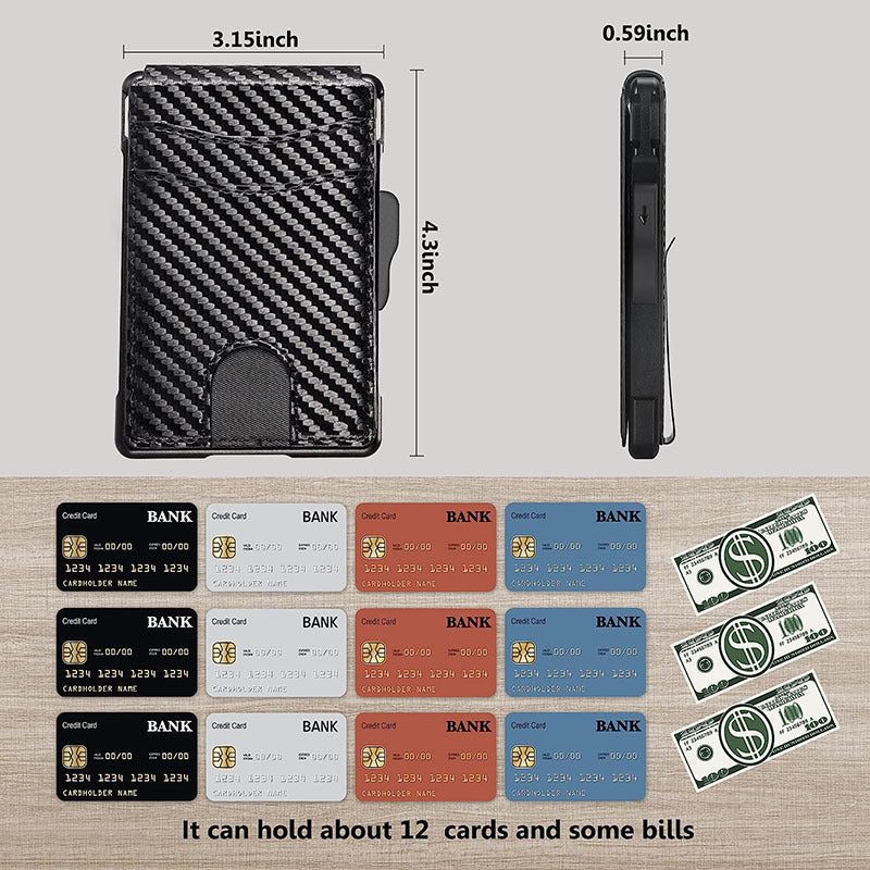 Durable carbon fiber money clip wallet