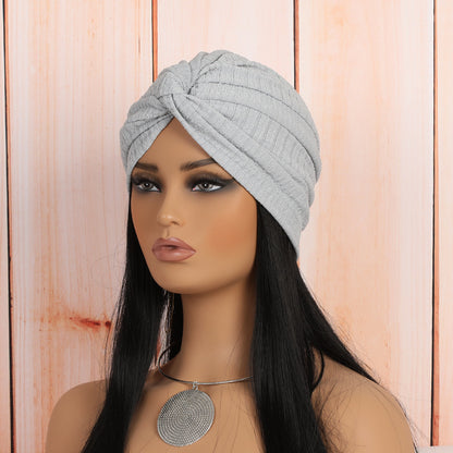 Elastic headwrap beanie showcasing vibrant white design