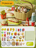 Burger and Dessert Basket Set [54 Pieces] with Picnic Mat (Pack of 3)