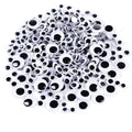 Moving Eye Beads [Black and White 15mm-5mm Mixed Pack of 100] (Pack of 1)