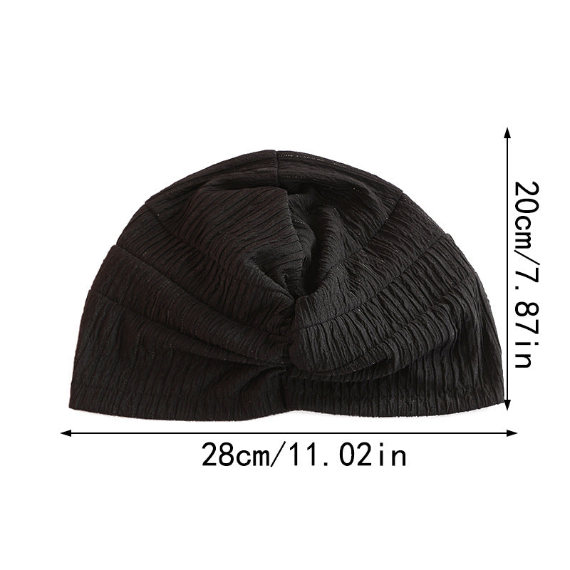 Wine red elastic headwrap beanie for winter wear