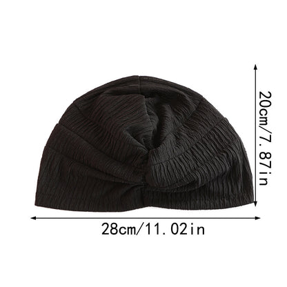 Wine red elastic headwrap beanie for winter wear