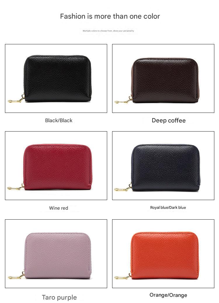 RFID blocking leather wallet in yellow color