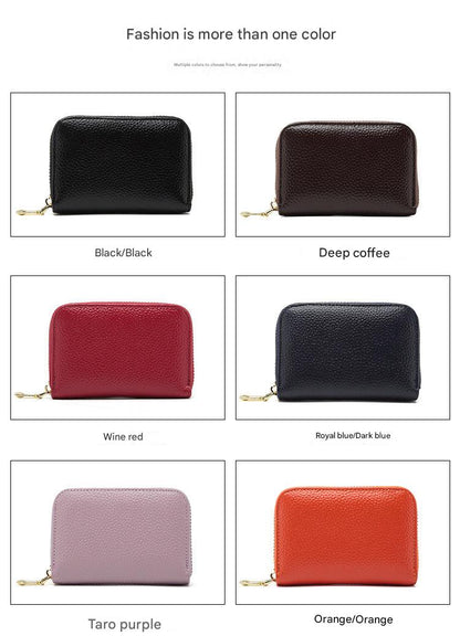 RFID blocking leather wallet in yellow color