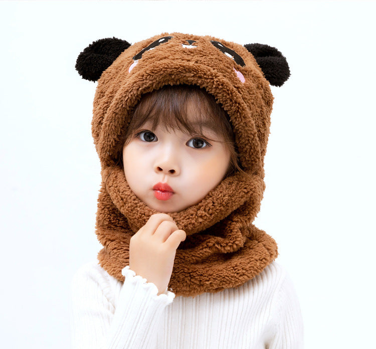 Soft coral fleece neck warmer for kids