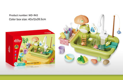 children's play kitchen with water cycle dishwasher