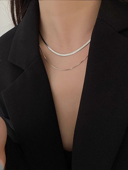 Layered Choker Necklace in Gold and Silver Image 2