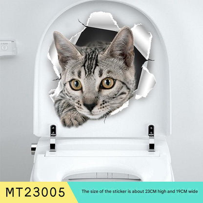 Cat toilet wall decal design 3