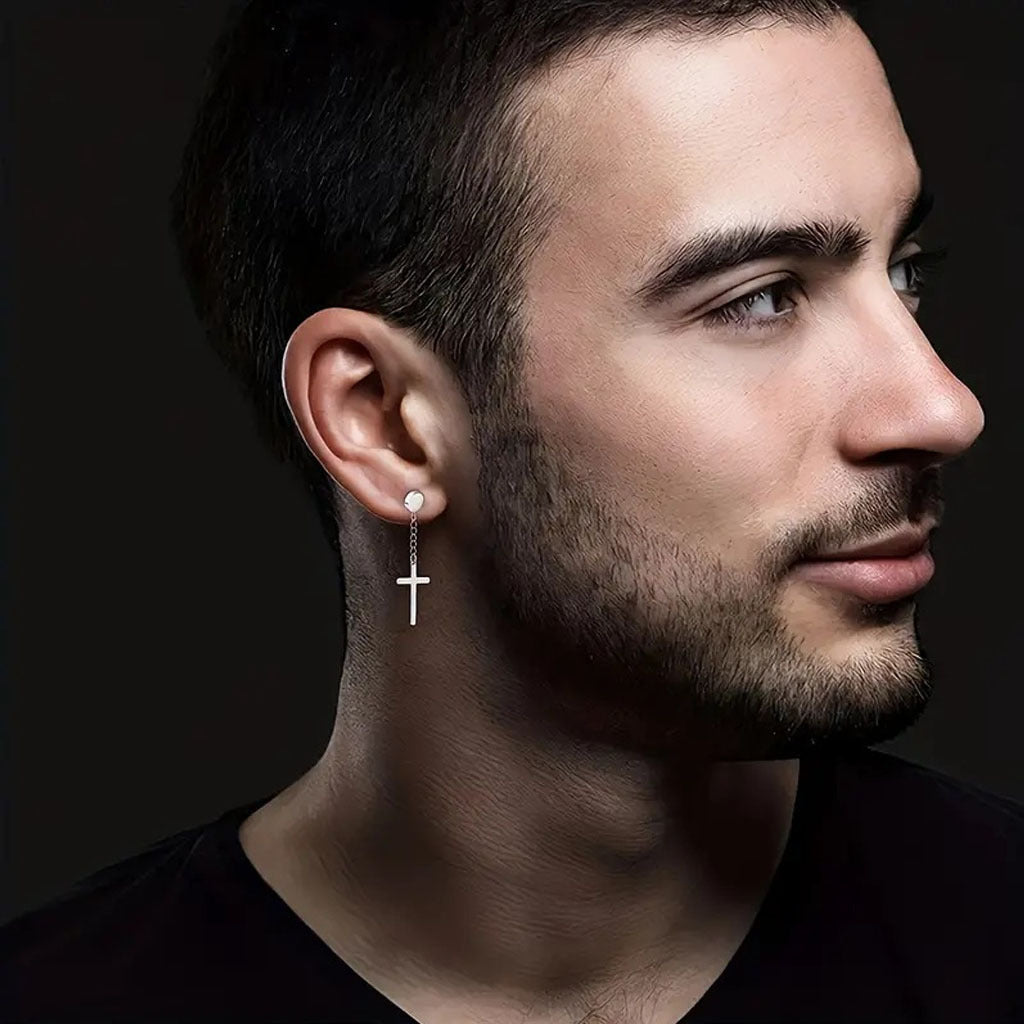 Stylish magnetic stud earrings close-up image 2