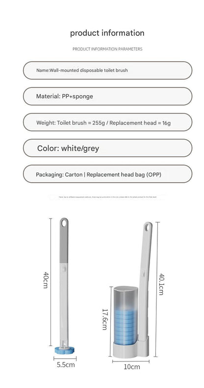 Toilet brush set on bathroom flooring