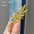 XZ0278-2 Crystal with Diamond Wheat Spike - Brooch